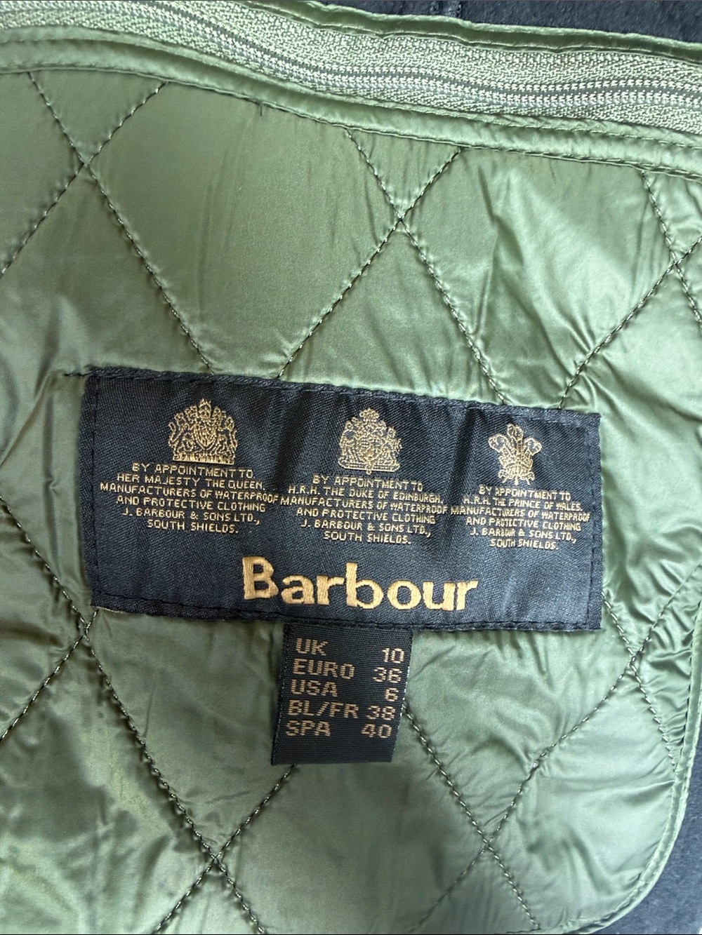 Barbour Otterburn Quilted Gilet Green Sz 6 - Picture 5 of 6